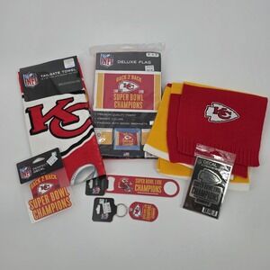 Kansas City Chiefs Bundle Flag Towel Scarf‎ Key Ring Bottle Opener Stickers